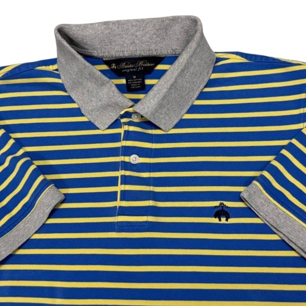 Brooks Brothers Original Fit VTG Polo Shirt Mens Medium Striped Short Sleeve